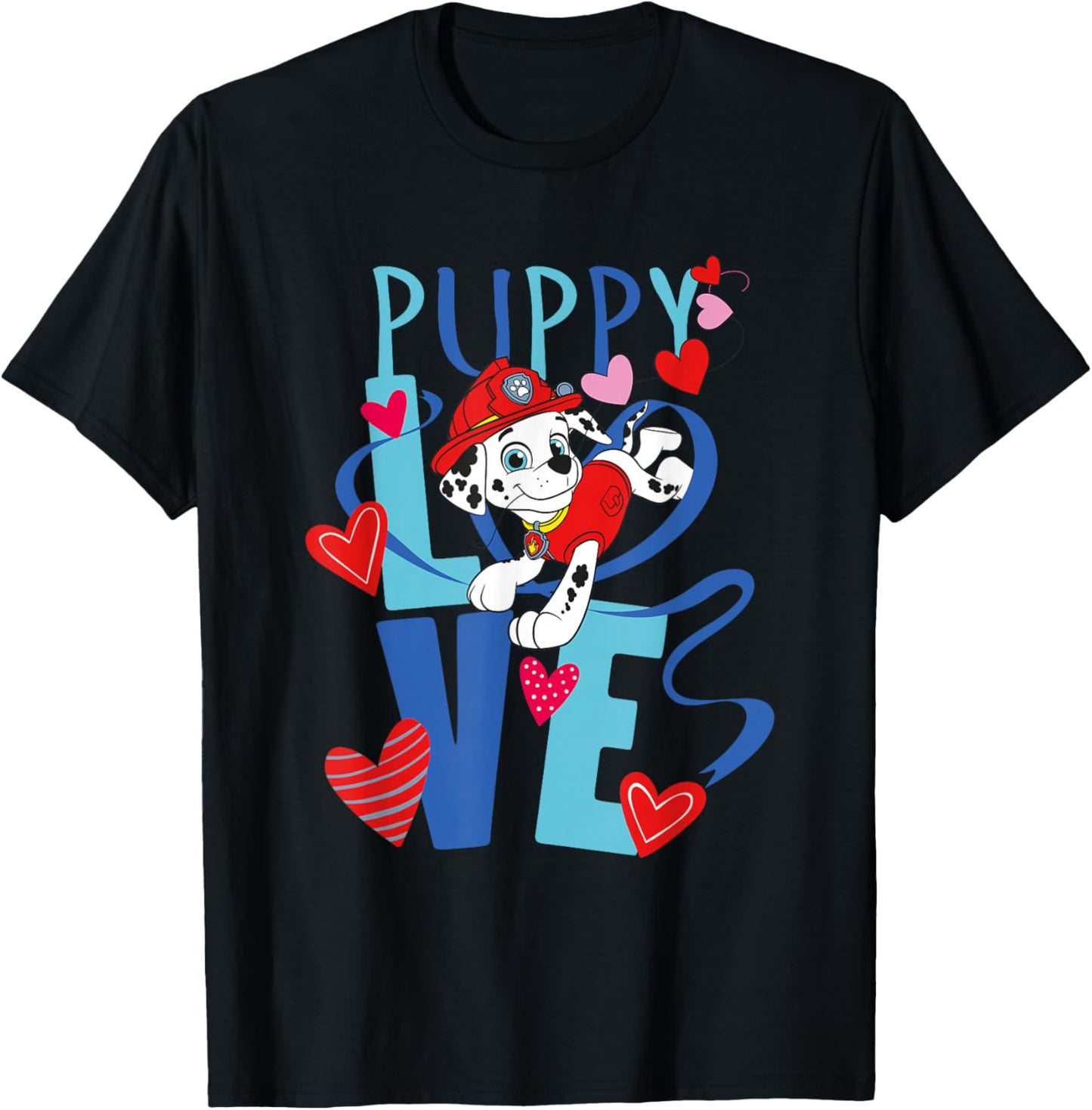 Paw Patrol Valentine's Day Puppy Love T-Shirt - T-Shirt | Black