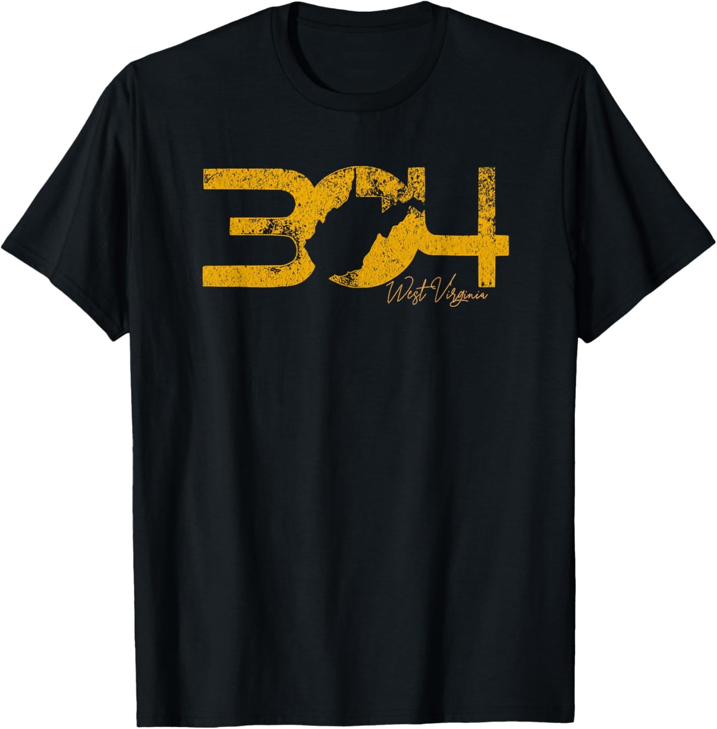 WV Area Code 304 Vintage West Virginia Born Raised Local T-Shirt - T-Shirt | Black