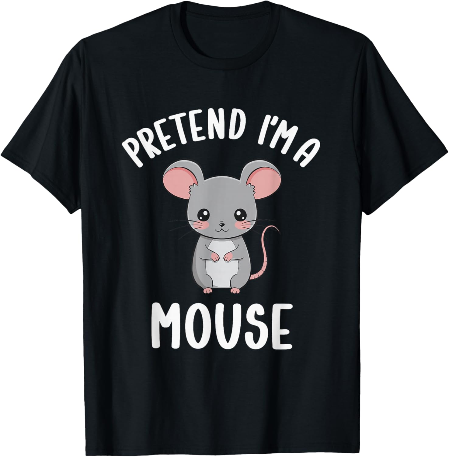 Pretend I'm A Mouse Kids Funny Mouse Halloween Costume T-Shirt - T-Shirt | Black