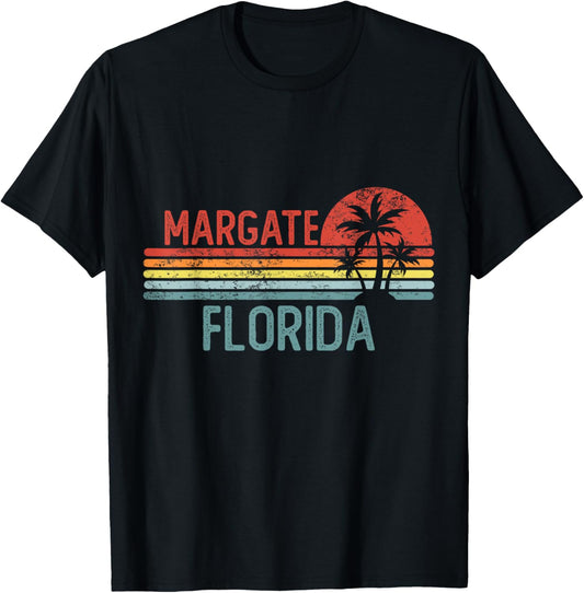 Margate Florida Funny USA City Trip Home Roots T-Shirt - T-Shirt | Black