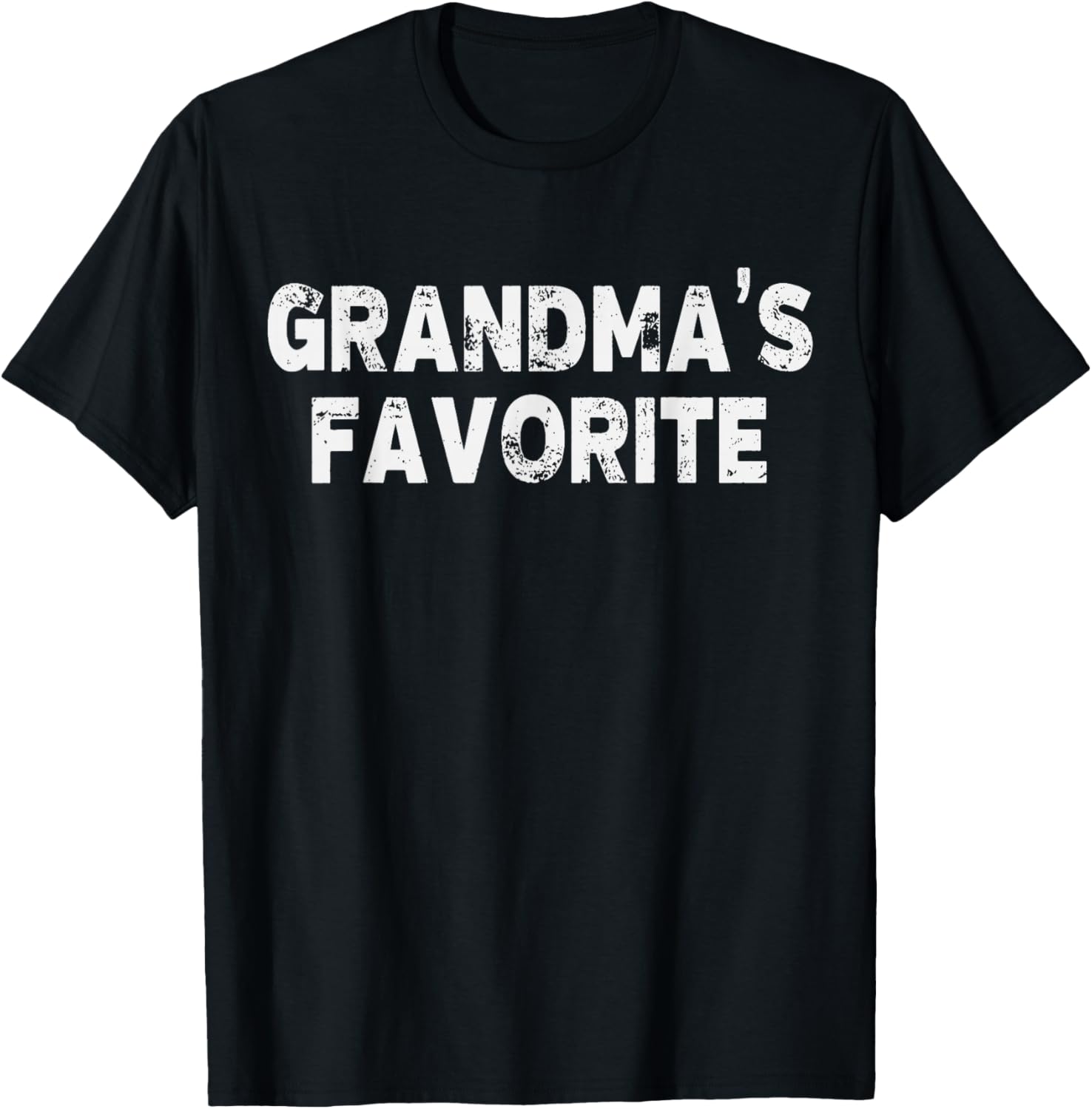 Grandma's Favorite Grandson Or Granddaughter T-Shirt - T-Shirt | Black