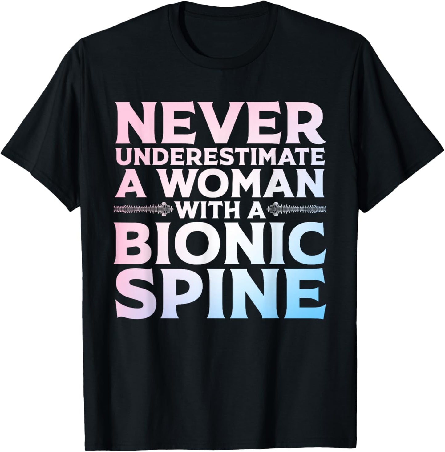 Spine Surgery Art Girls Back Lumbar Spine Surgery T-Shirt - T-Shirt | Black