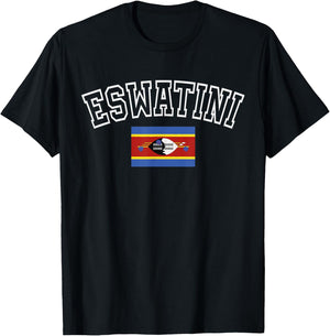 ESWATINI Flag Vintage Distressed Retro Heritage Design T-Shirt - T-Shirt | Black