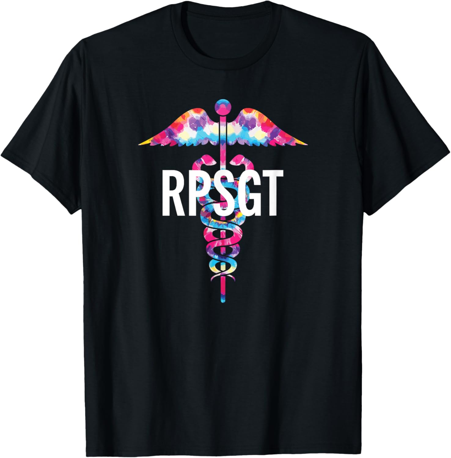 Sleep Technologist Polysomnographic Tech RPSGT Caduceus T-Shirt - T-Shirt | Black