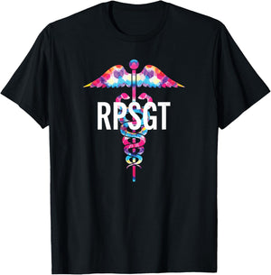 Sleep Technologist Polysomnographic Tech RPSGT Caduceus T-Shirt - T-Shirt | Black