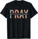 Retro Leopard Pray for On Over Through It Prayer Christian T-Shirt - T-Shirt | Black
