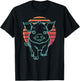 Pig Lover Farmer Farm Animal Retro Synthwave 80s T-Shirt - T-Shirt | Black