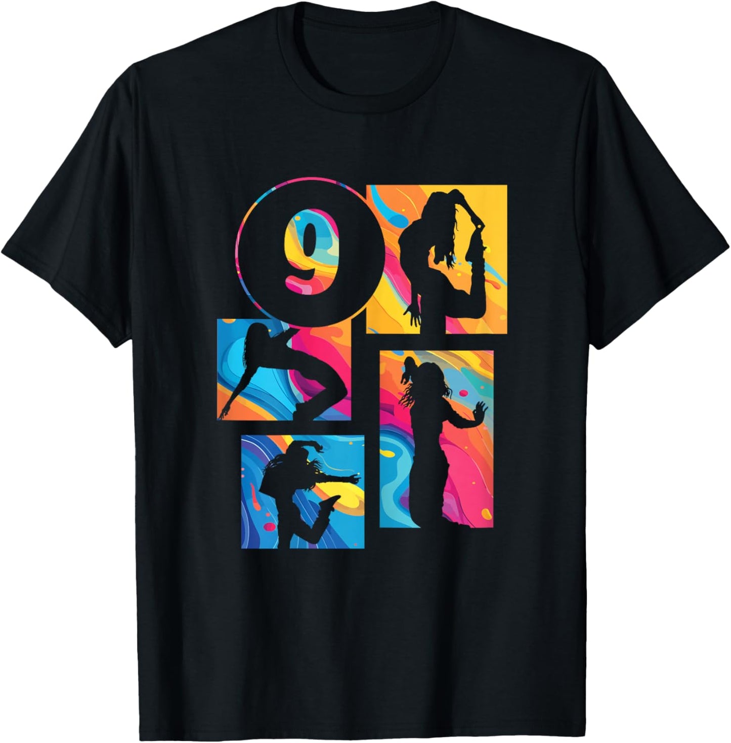 9th Birthday Girl Hip Hop Dancer Breakdancer 9 Years Old T-Shirt - T-Shirt | Black