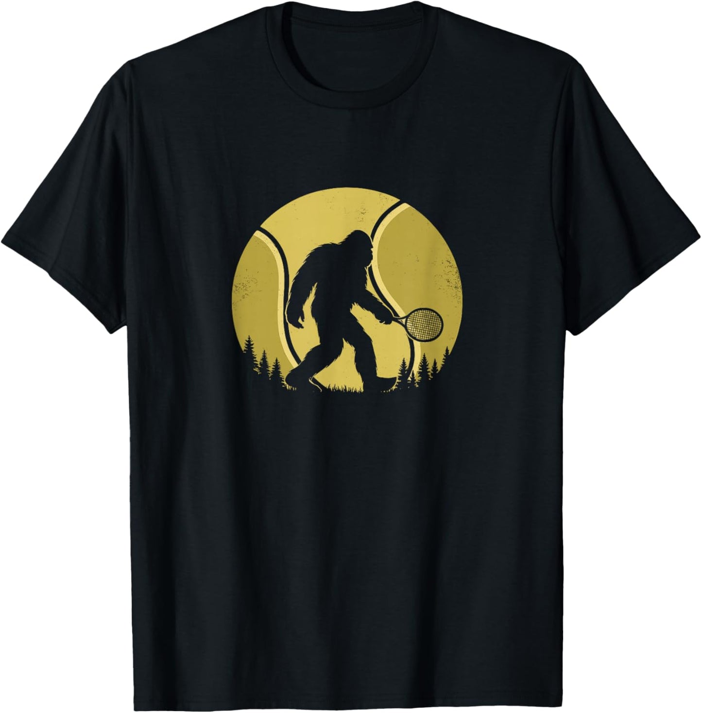Funny Bigfoot Shirt Tennis Ball Men Women T-Shirt - T-Shirt | Black