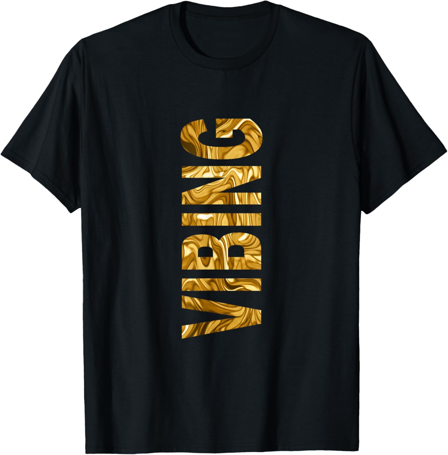 Brown Color Vibing Liquid Brown Graphic T-Shirt - T-Shirt | Black