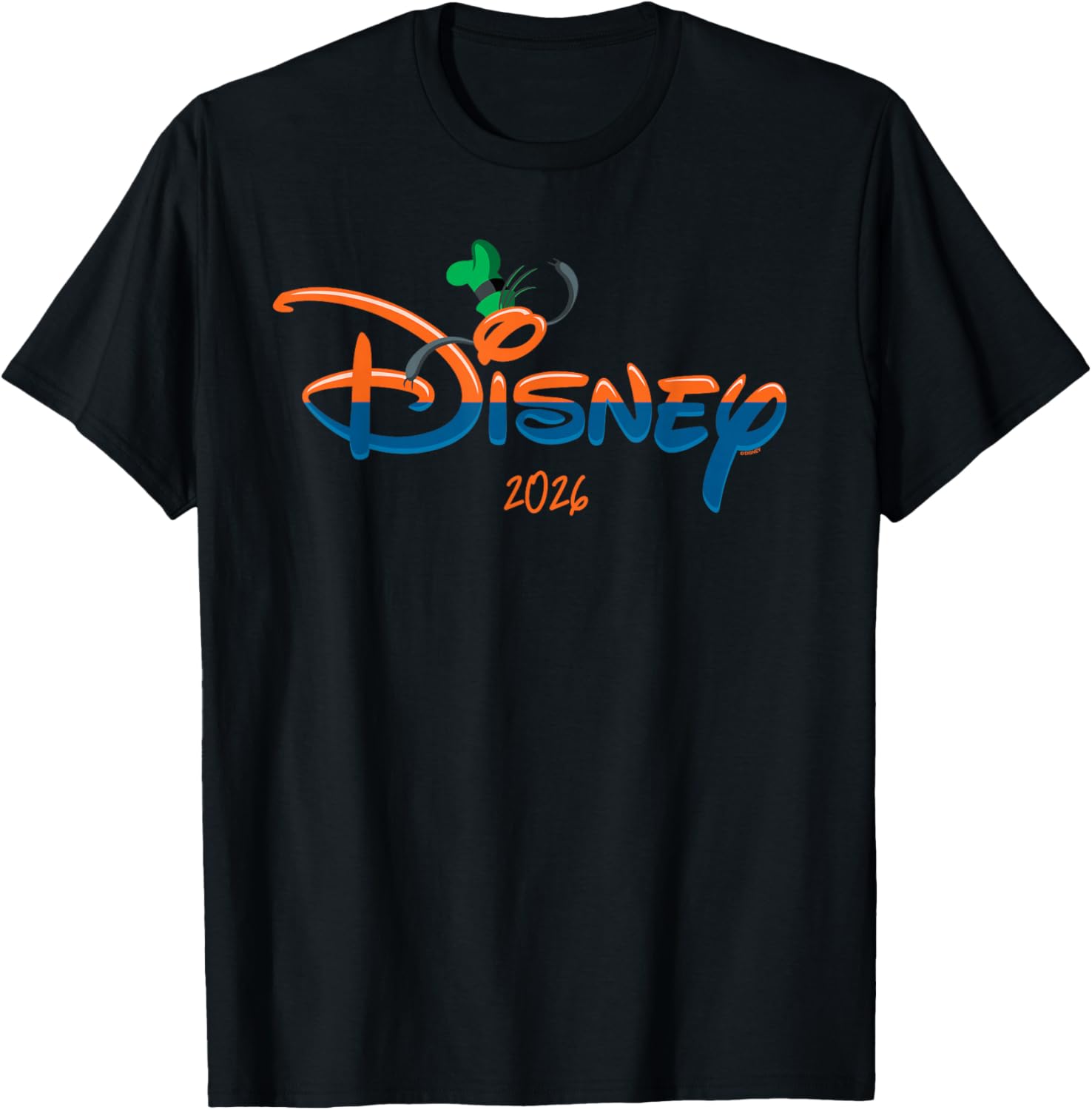 Disney Goofy Script Logo 2026 Vacation Trip Matching T-Shirt - T-Shirt | Black