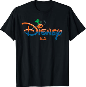 Disney Goofy Script Logo 2026 Vacation Trip Matching T-Shirt - T-Shirt | Black