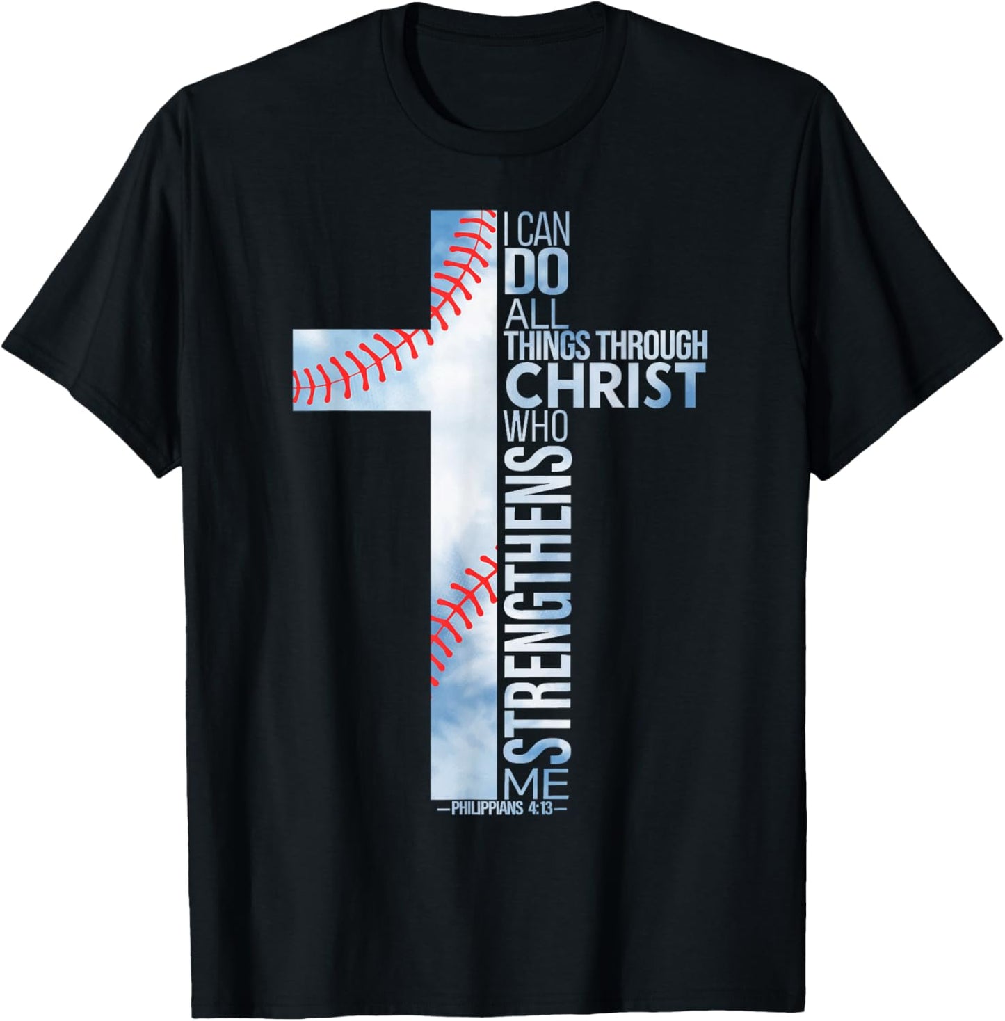 Youth Christian Baseball Men Player Team Religious Graphic T-Shirt - T-Shirt | Black