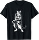 Cat Playing Saxophone Music Jazz Animal Lover T-Shirt - T-Shirt | Black