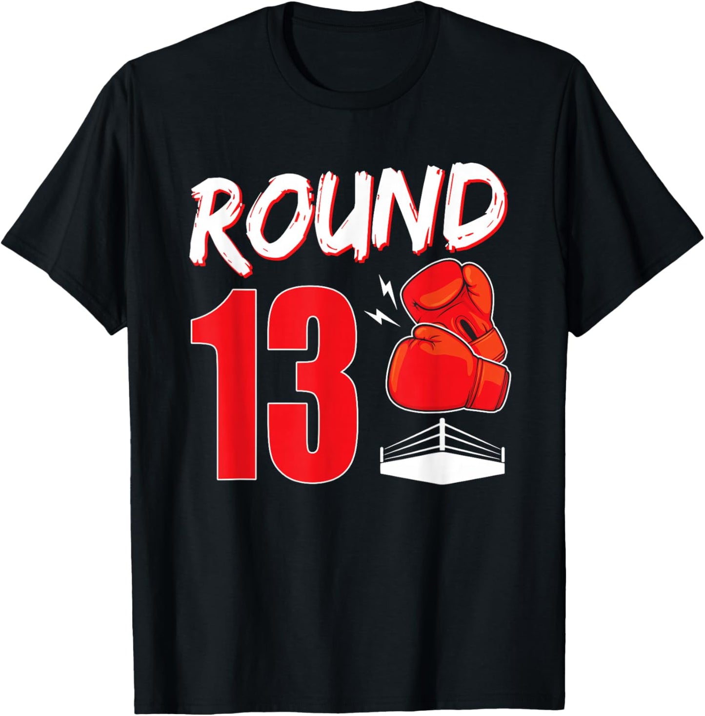 13 Year Old Birthday Boy 13th Birthday Boxing Themed Party T-Shirt - T-Shirt | Black