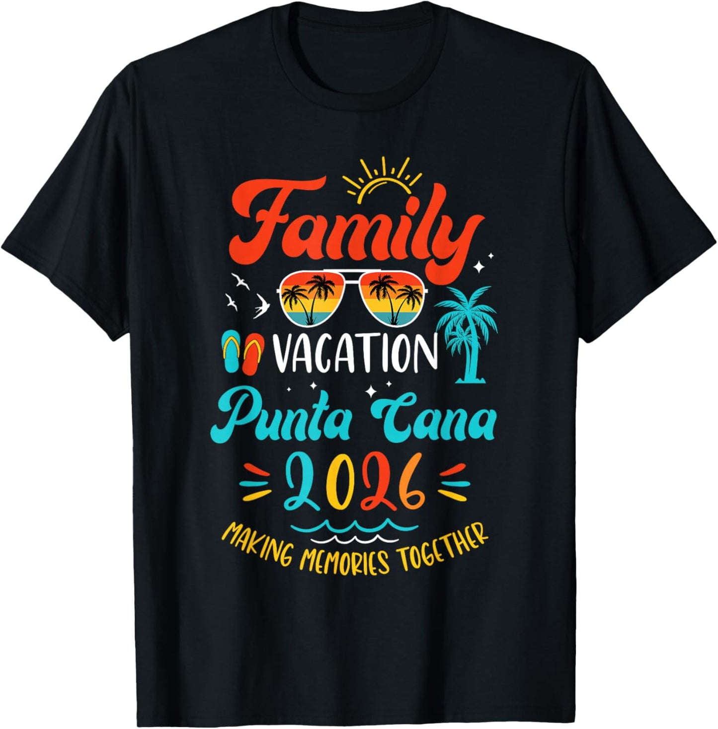 Family Vacation 2026 Punta Cana Matching Summer Vacation T-Shirt - T-Shirt | Black