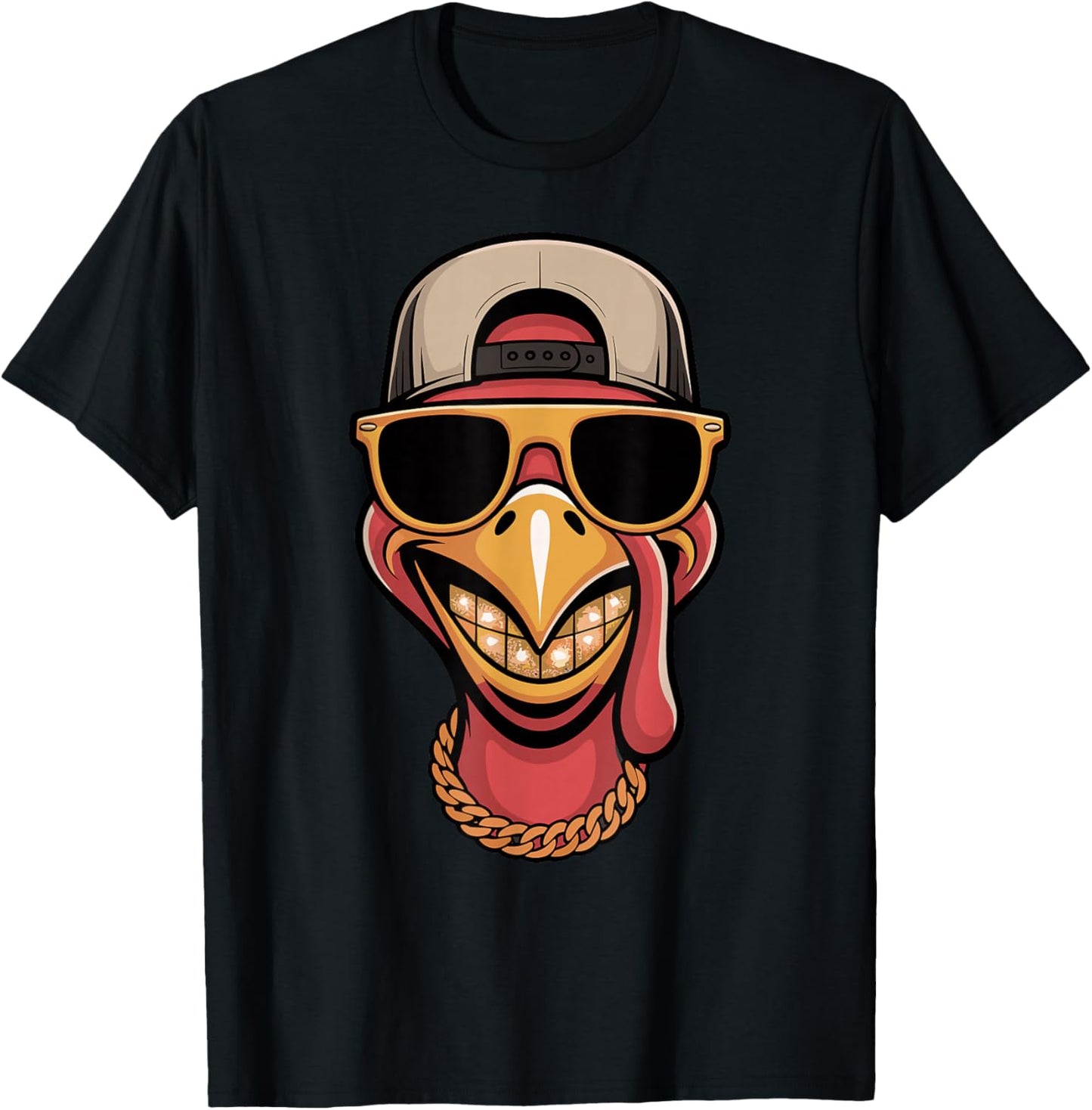 Cool Turkey Funny Thanksgiving Hip Hop Humor T-Shirt - T-Shirt | Black