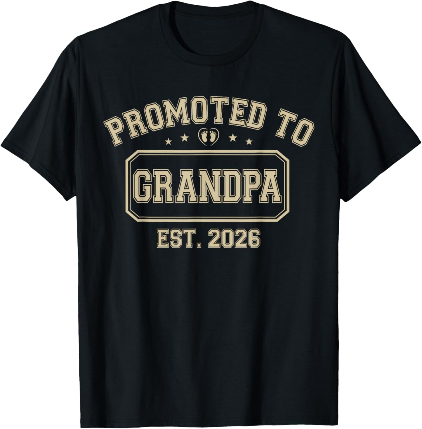 Promoted to Grandpa est. 2026 Grandparents Baby Announcement T-Shirt - T-Shirt | Black