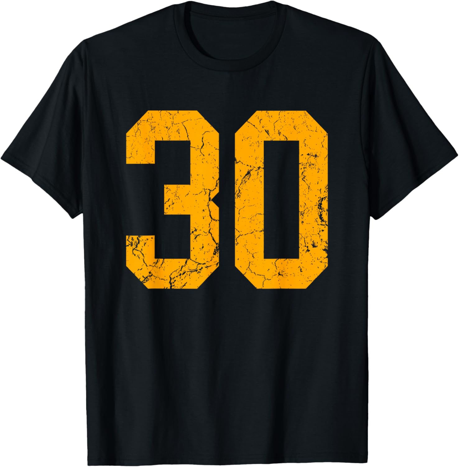 Distressed Orange Number 30 Jersey Player Uniform #30 T-Shirt - T-Shirt | Black
