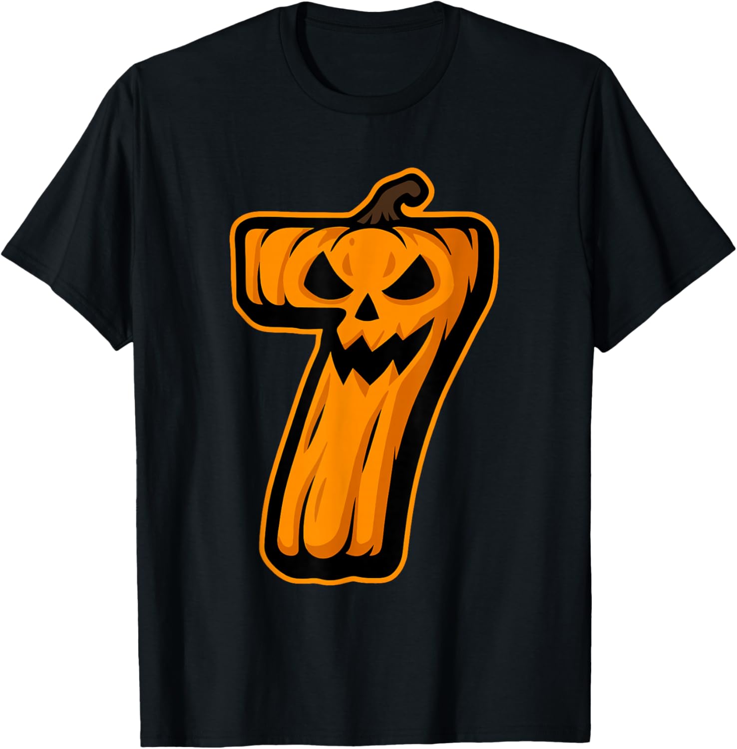 Couple Halloween Costume Duo Costume 6 7 Pumpkin Number 7 T-Shirt - T-Shirt | Black