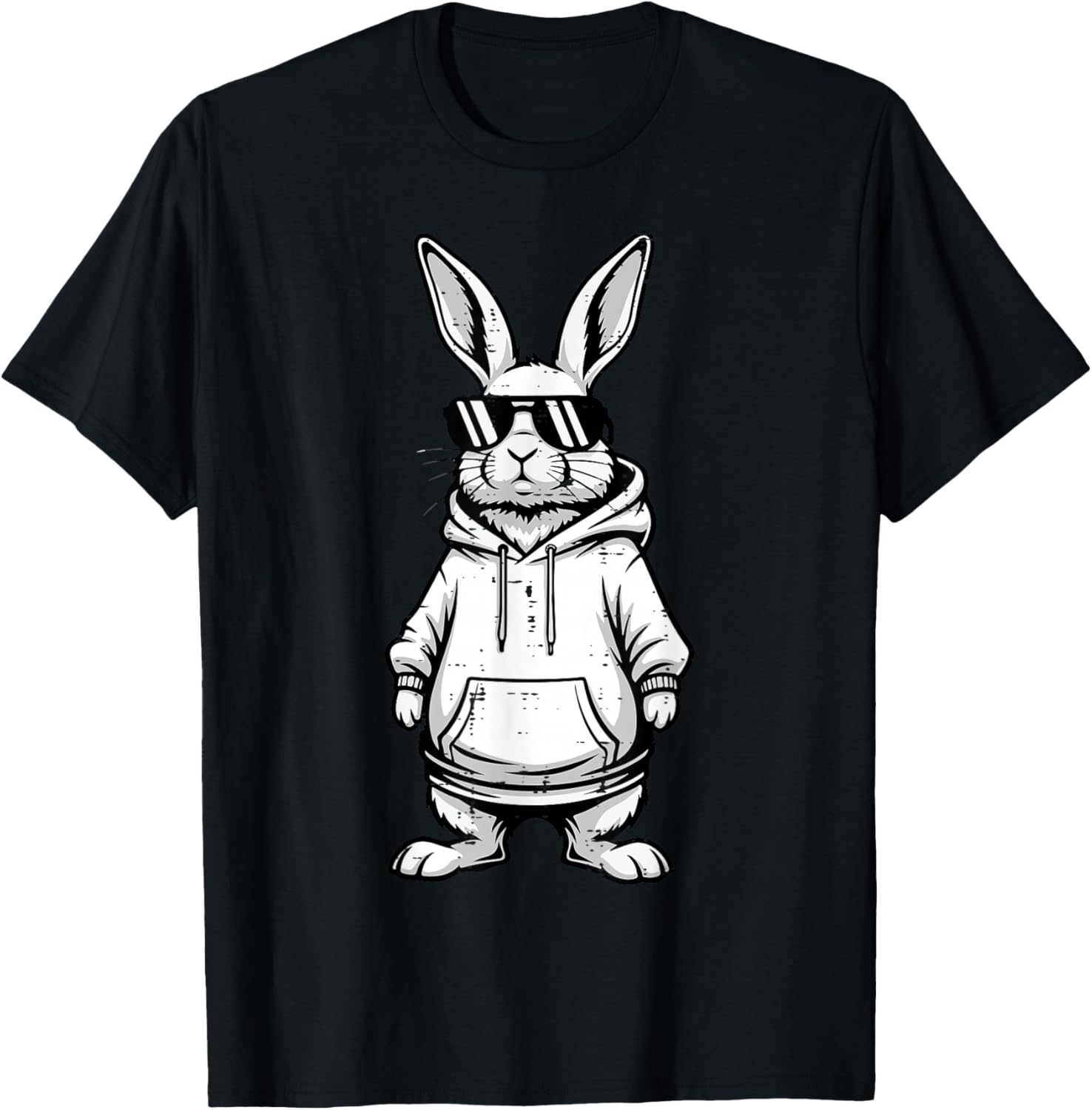 Happy Easter Bunny Sunglasses Rabbit Men Women Kids T-Shirt - T-Shirt | Black