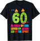 Cute Blessed by God for 60 Years Birthday Candle T-Shirt - T-Shirt | Black