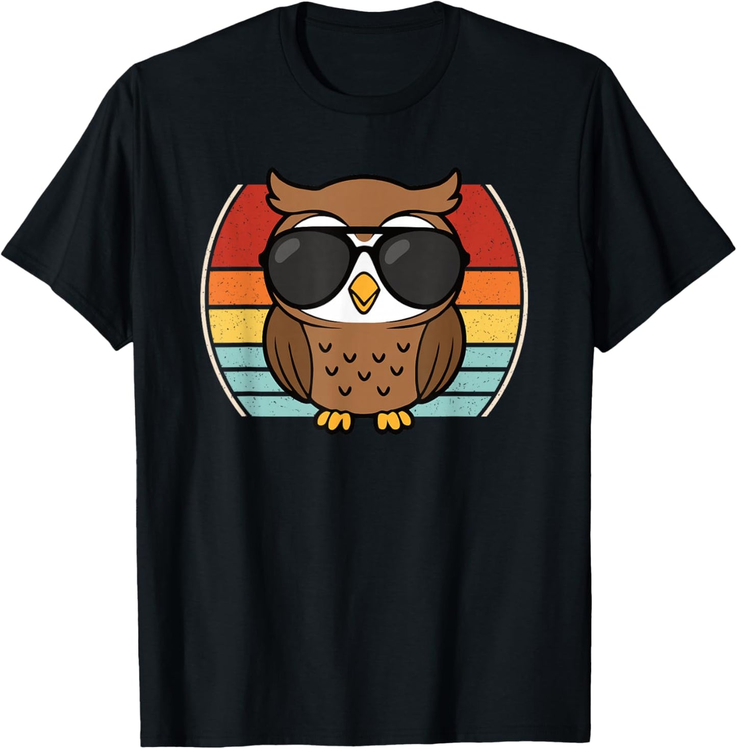Cool Owl Lover Men Boys Kids T-Shirt - T-Shirt | Black