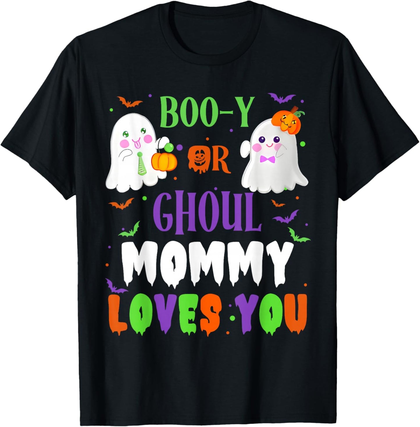 Boo-y Or Ghoul Mommy Loves You Boo Halloween Baby Gender T-Shirt - T-Shirt | Black