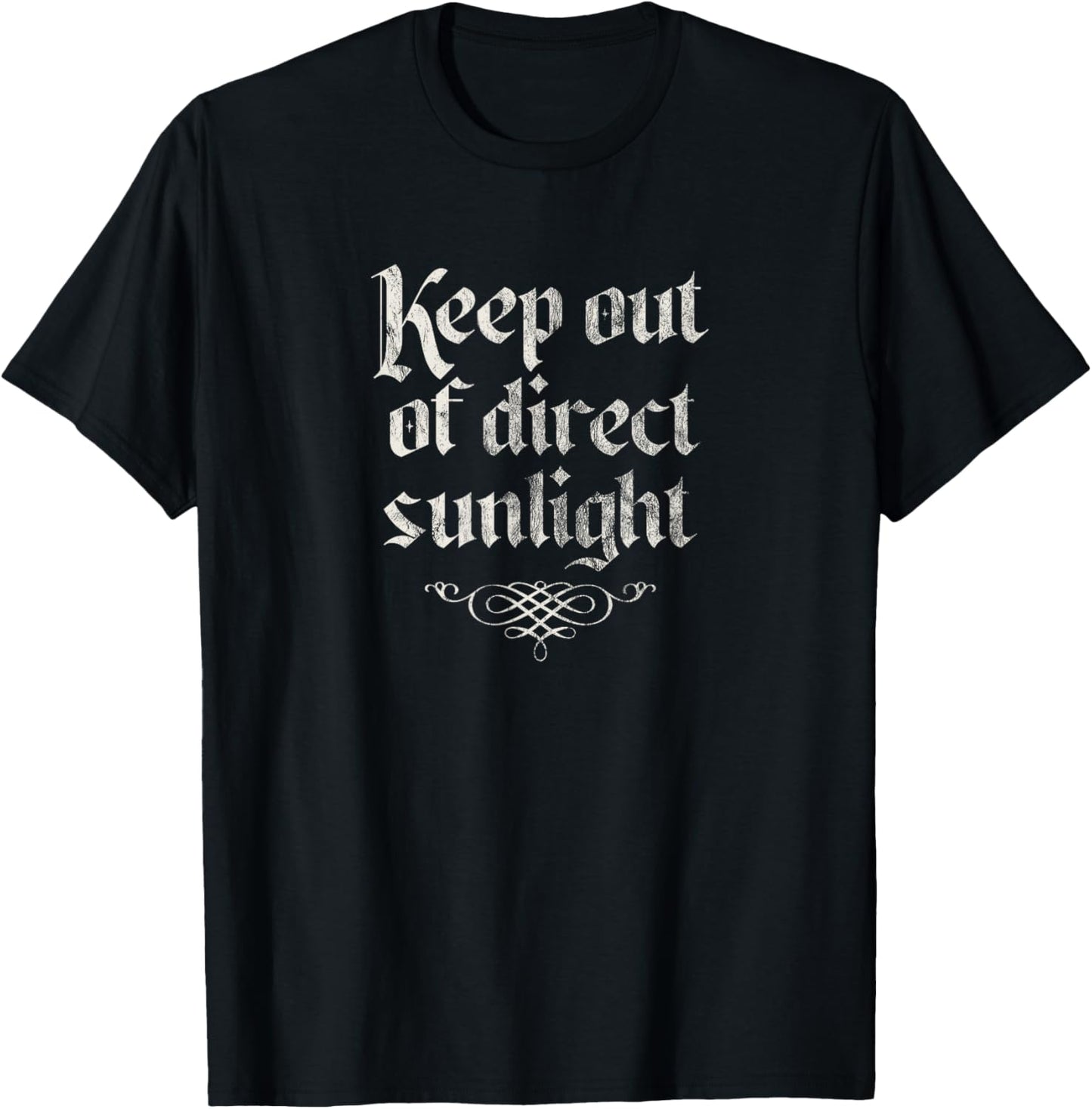 Keep Out of Direct Sunlight, Retro Vintage Halloween Vampire T-Shirt - T-Shirt | Black