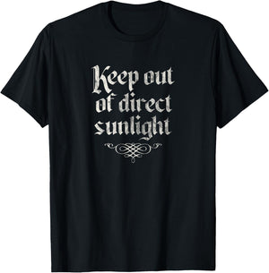Keep Out of Direct Sunlight, Retro Vintage Halloween Vampire T-Shirt - T-Shirt | Black