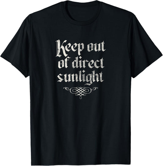 Keep Out of Direct Sunlight, Retro Vintage Halloween Vampire T-Shirt - T-Shirt | Black