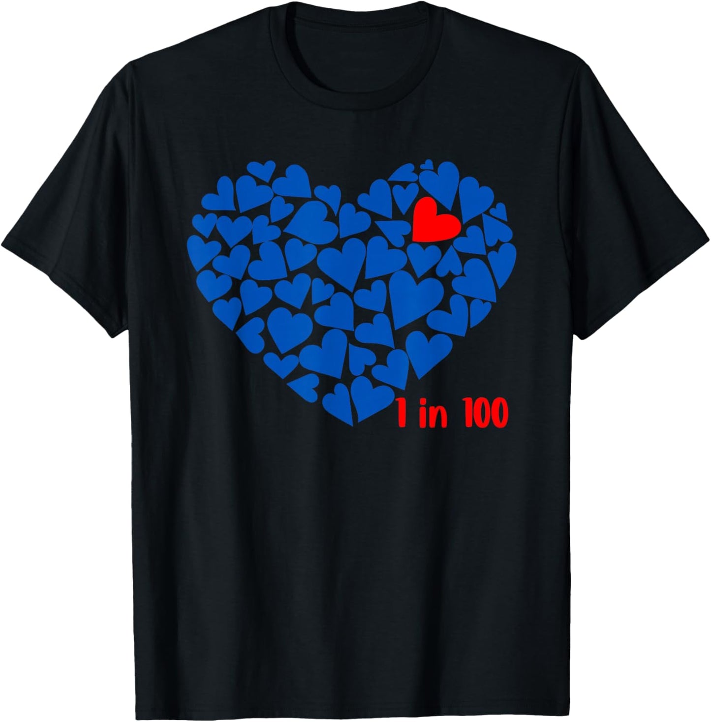 1 in 100 Congenital Heart Disease Awareness CHD Men Women T-Shirt - T-Shirt | Black