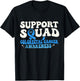 Butterfly Colon Cancer Awareness Support Squad Blue Ribbon T-Shirt - T-Shirt | Black
