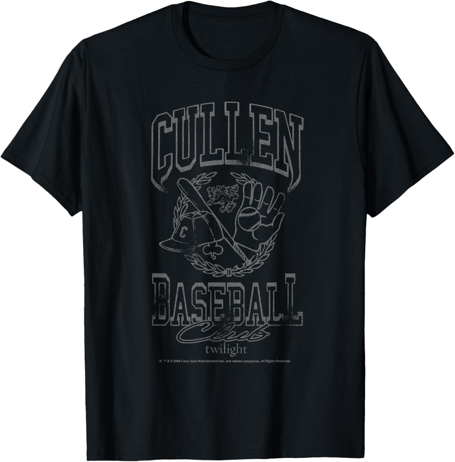 Twilight Cullen Baseball Club Team Logo Retro Vampire Movie T-Shirt - T-Shirt | Black