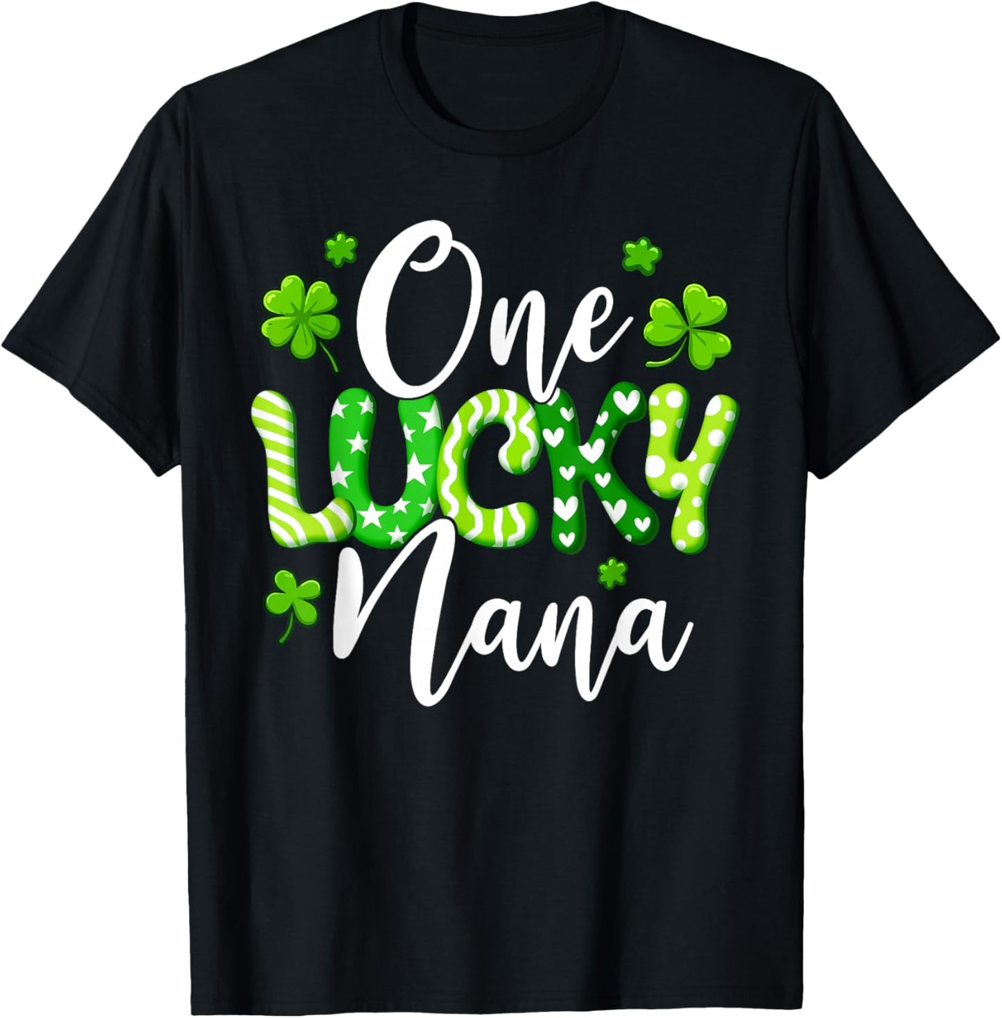 One Lucky Nana Shamrock Nana St Patrick's Day T-Shirt - T-Shirt | Black