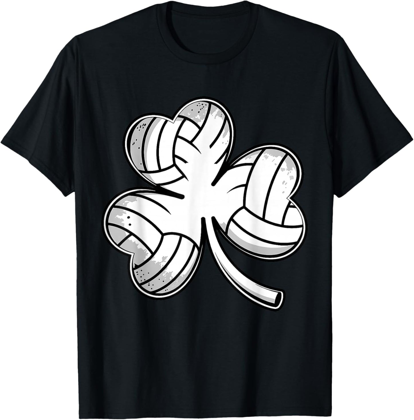 Volleyball Irish Shamrock Clover Sports St. Patricks Day T-Shirt - T-Shirt | Black