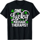 One Lucky Massage Therapist Funny St Patrick's Day T-Shirt - T-Shirt | Black