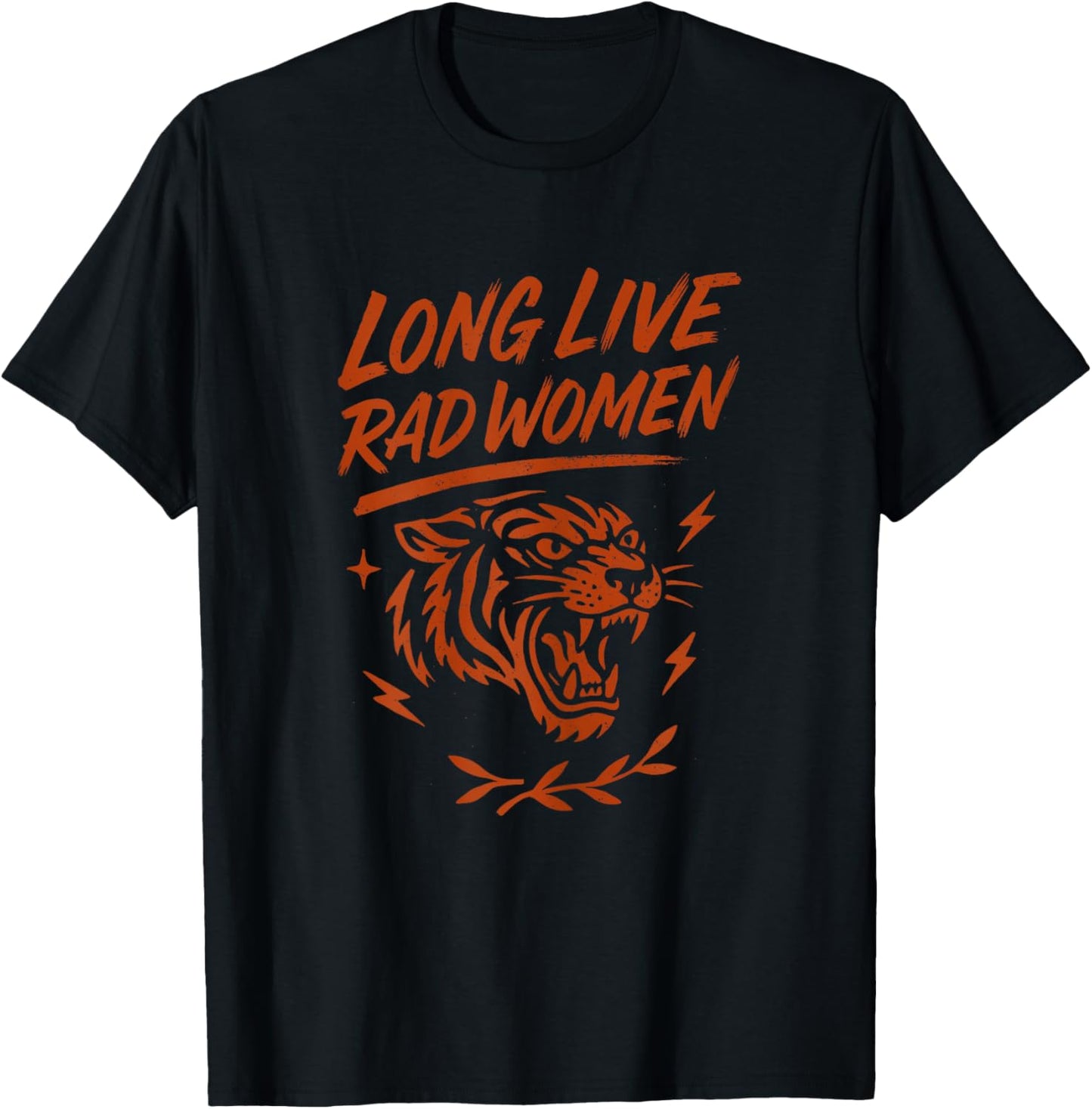 Long Live Rad Women Feminist Tiger Empowerment T-Shirt - T-Shirt | Black