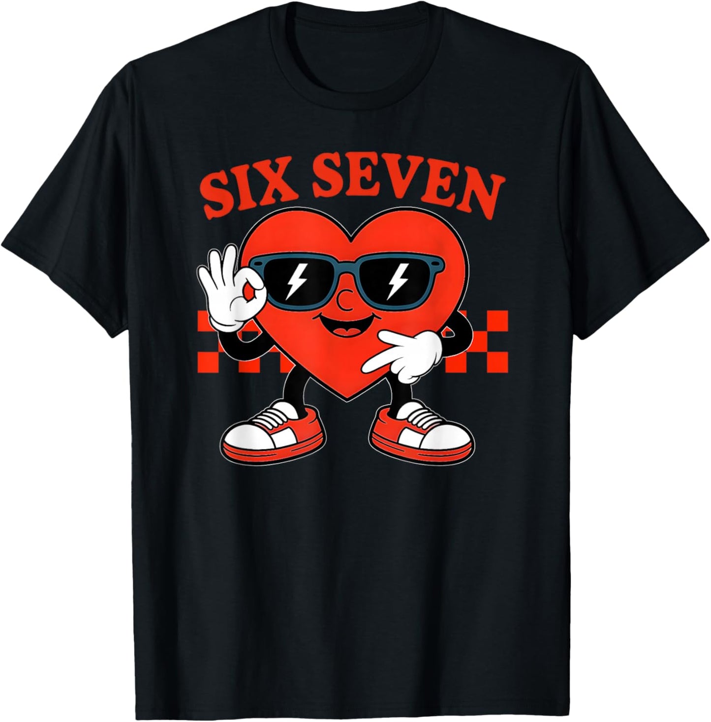 67 Shirt Boys Kids Funny Six Seven 6 7 Valentine Day 67 Meme T-Shirt - T-Shirt | Black