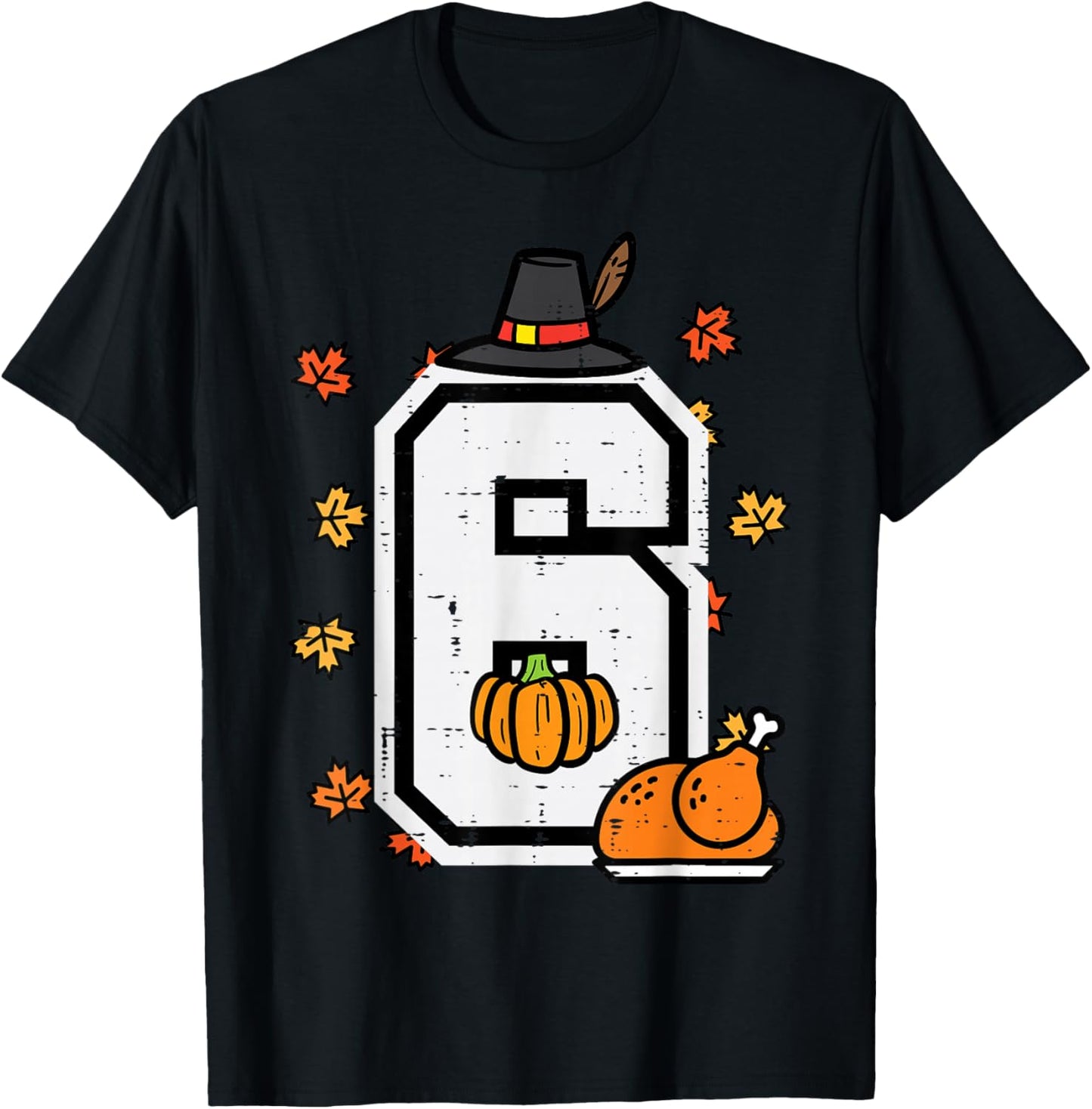 Number 6 Thanksgiving 6 7 Matching 67 Meme Men Women Kids T-Shirt - T-Shirt | Black