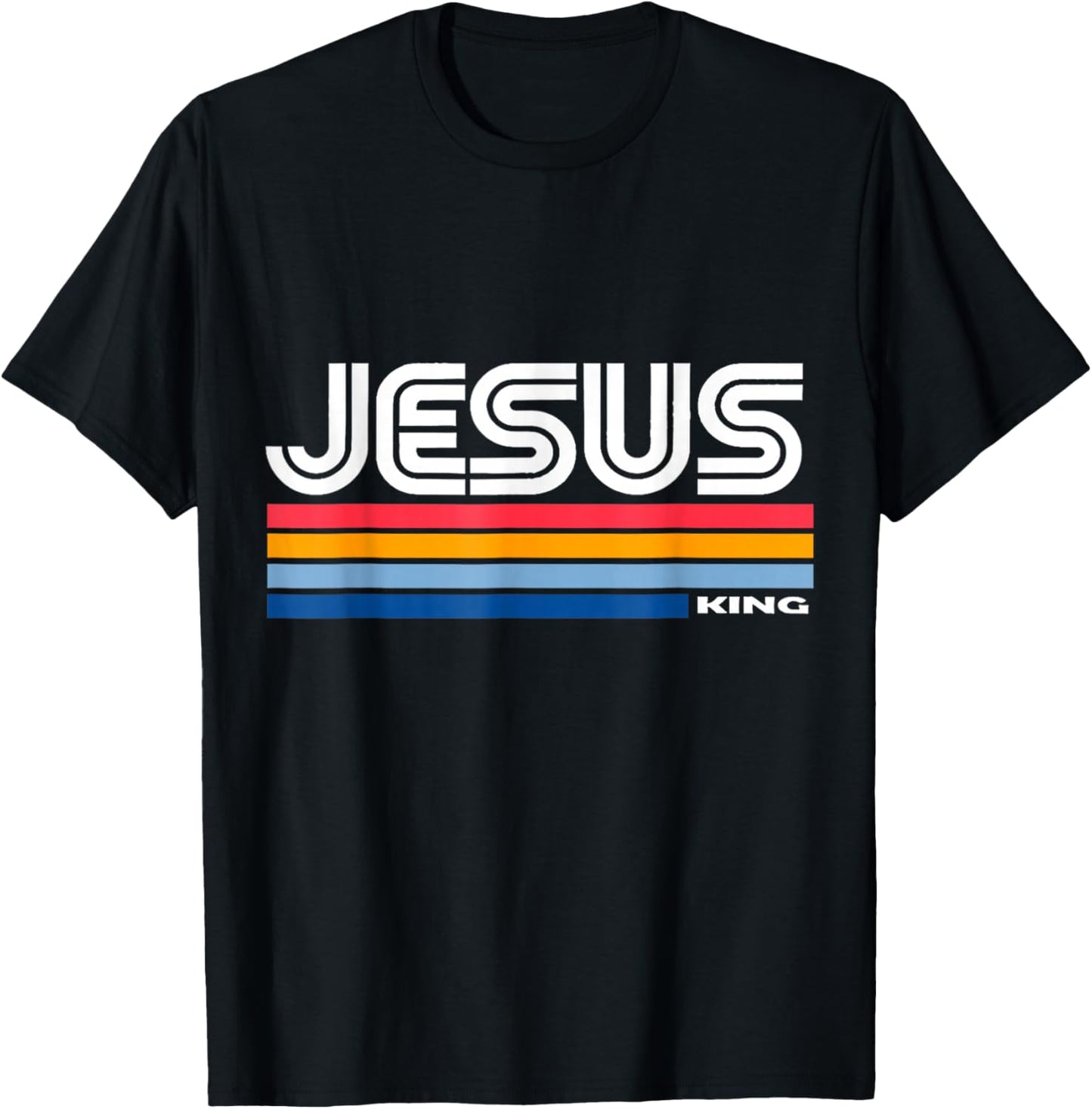 Jesus King Retro Vintage Design T-Shirt - T-Shirt | Black
