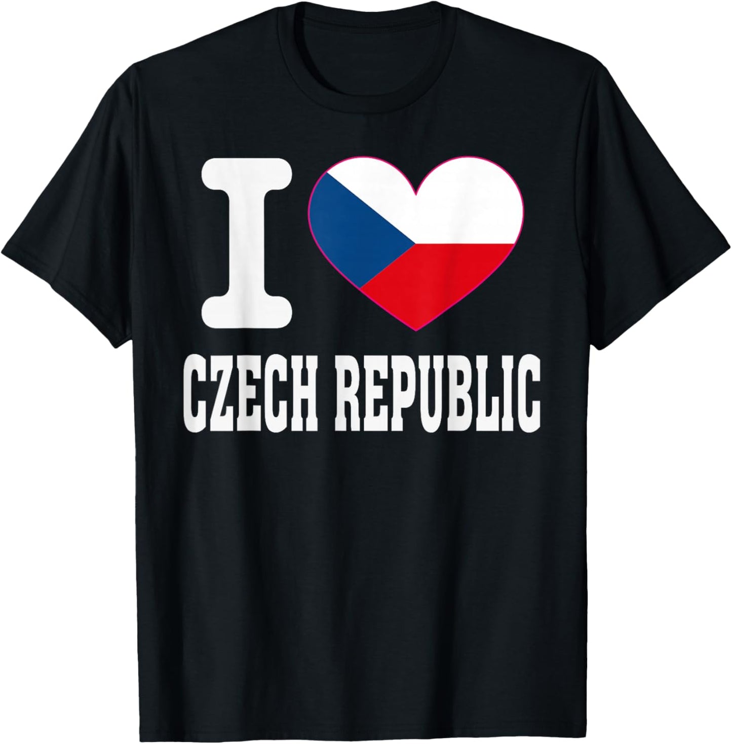 I Love Czech Republic Heart Souvenir Lovers Pride Travel T-Shirt - T-Shirt | Black