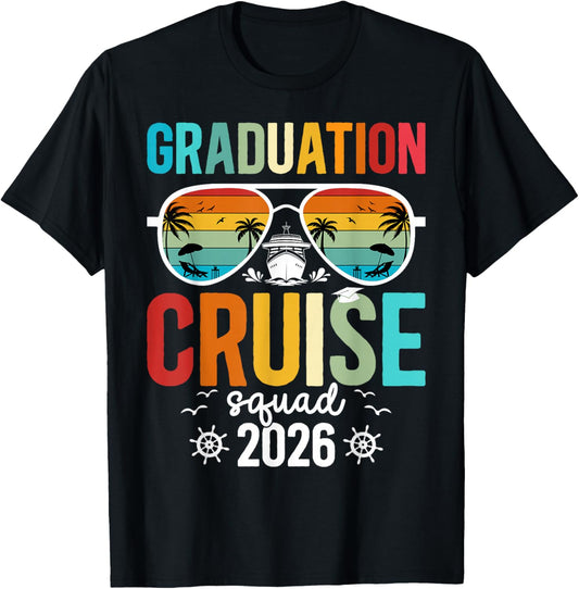 Graduation Cruise Squad 2026 Graduate Cruise Trip T-Shirt - T-Shirt | Black