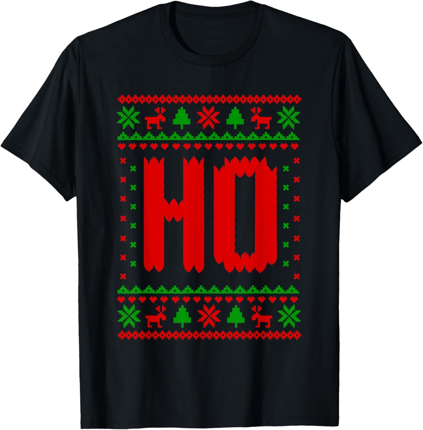 Where's My Ho at? Ho Merry Christmas Holiday Couples Ugly T-Shirt - T-Shirt | Black