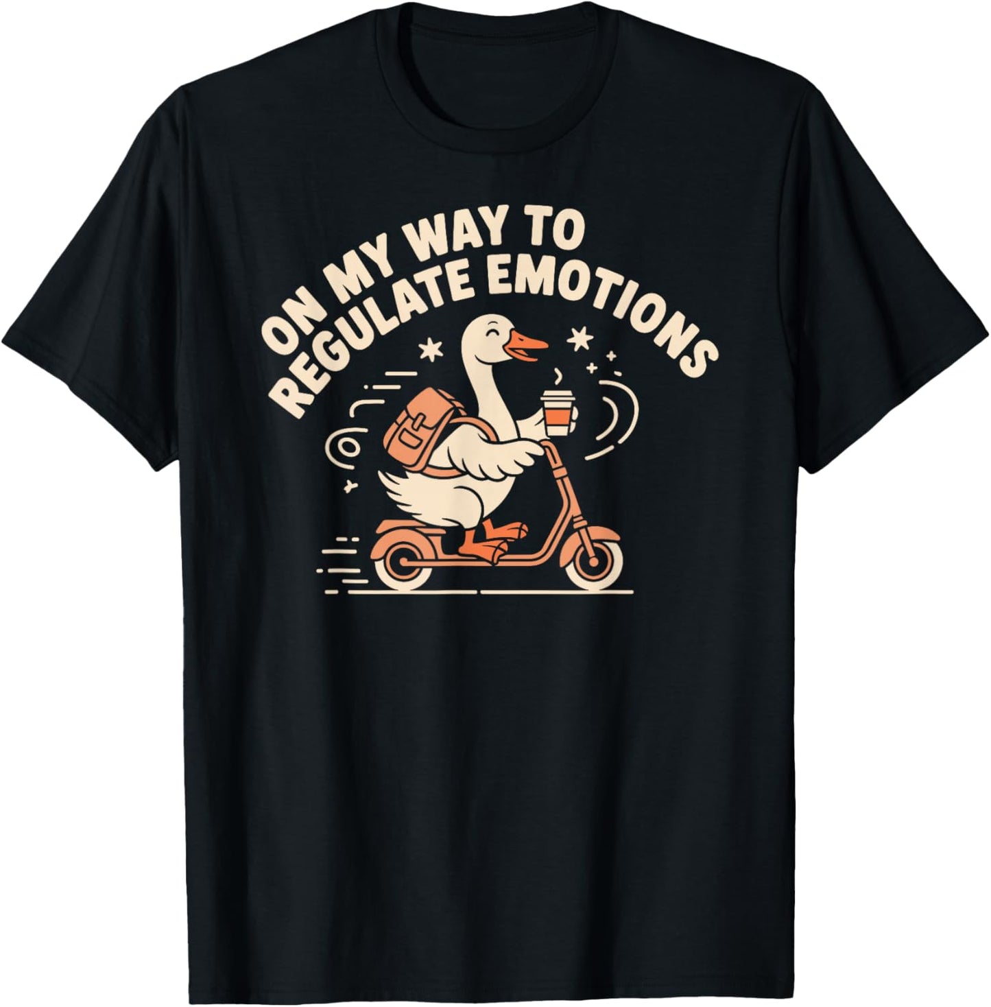 On My Way to Regulate Emotions Mental Health Counselor Goose T-Shirt - T-Shirt | Black