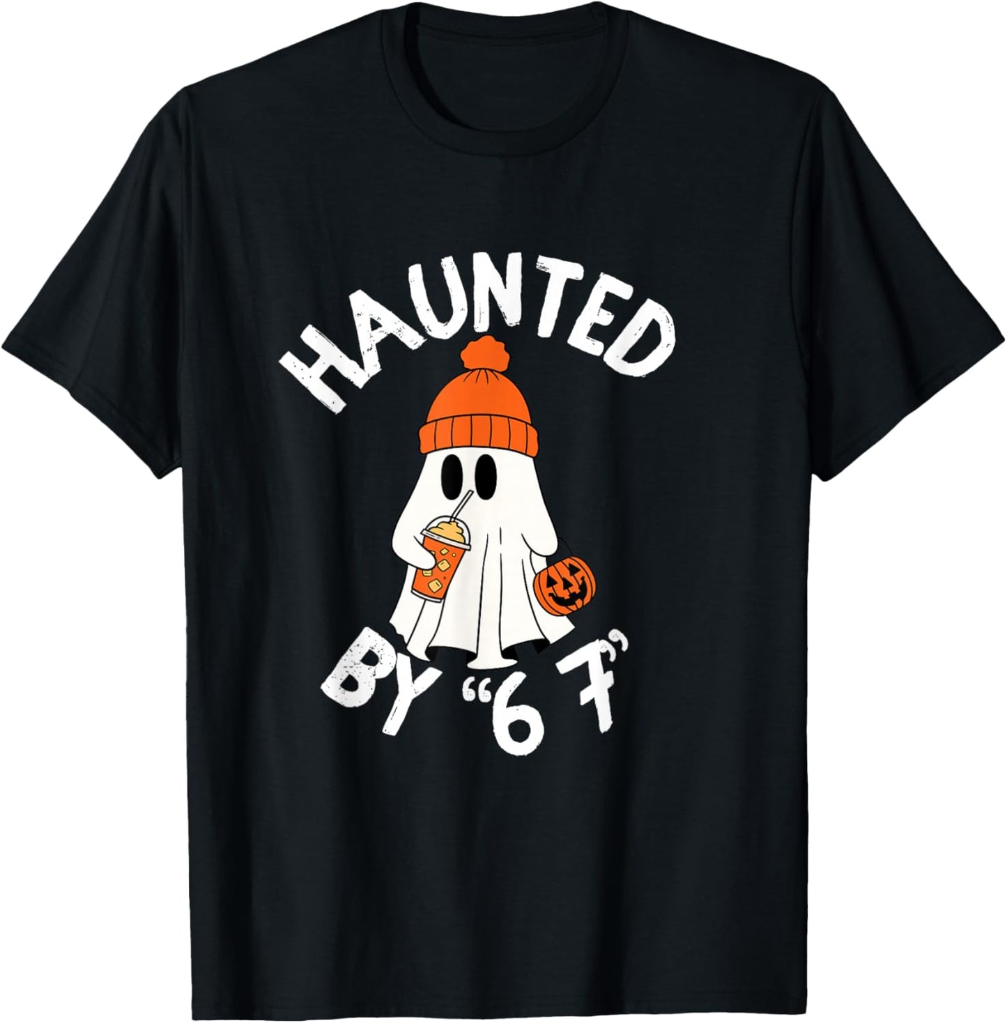 Funny Haunted by 6 7 Halloween T-Shirt - T-Shirt | Black