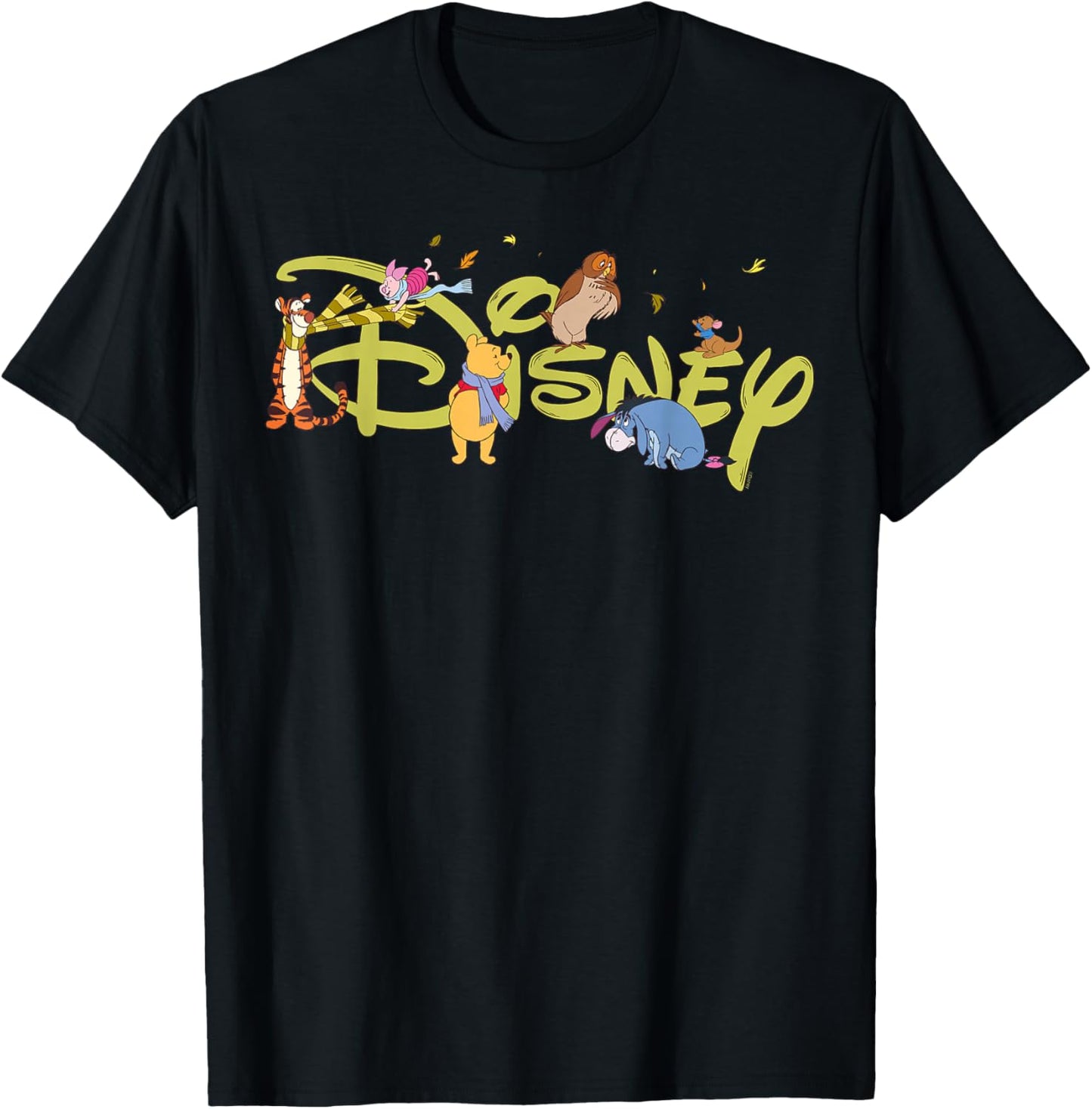 Disney Winnie The Pooh & Friends Script Logo Trip Vacation T-Shirt - T-Shirt | Black