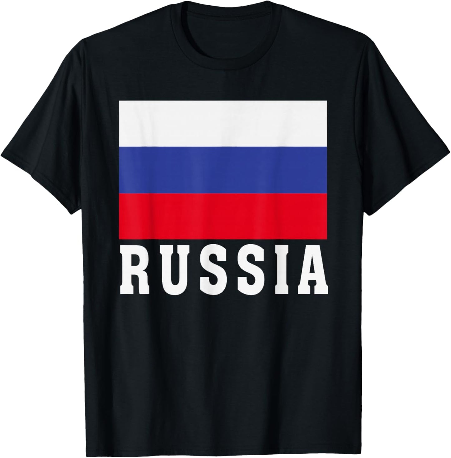 Russia Flag Patriotic National Roots Souvenir T-Shirt - T-Shirt | Black
