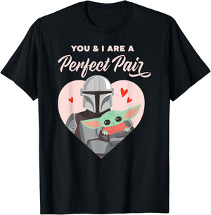 Star Wars The Mandalorian Valentine's Day Perfect Pair T-Shirt - T-Shirt | Black