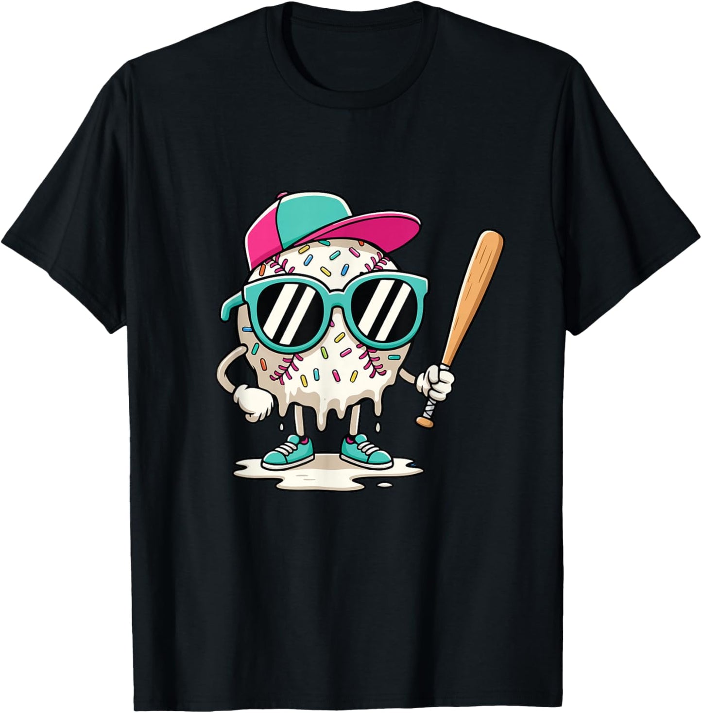 Dripping Baseball - Baseball Lover Player Baseballer T-Shirt - T-Shirt | Black